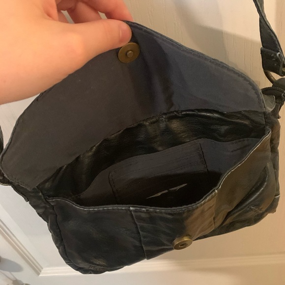 Navy soft faux leather crossbody purse bag - Picture 7 of 9